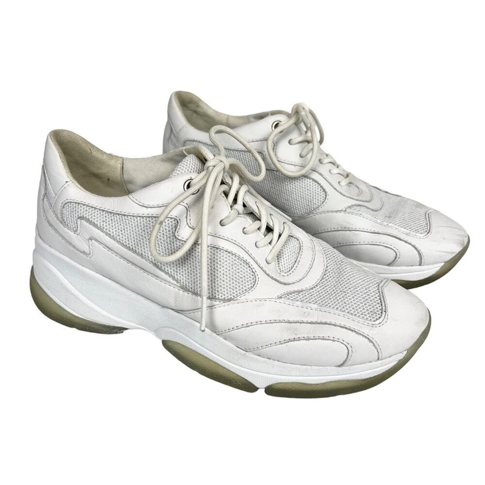 Geox Respira Kirya White Leather Chunky‎ Sneakers Size 10